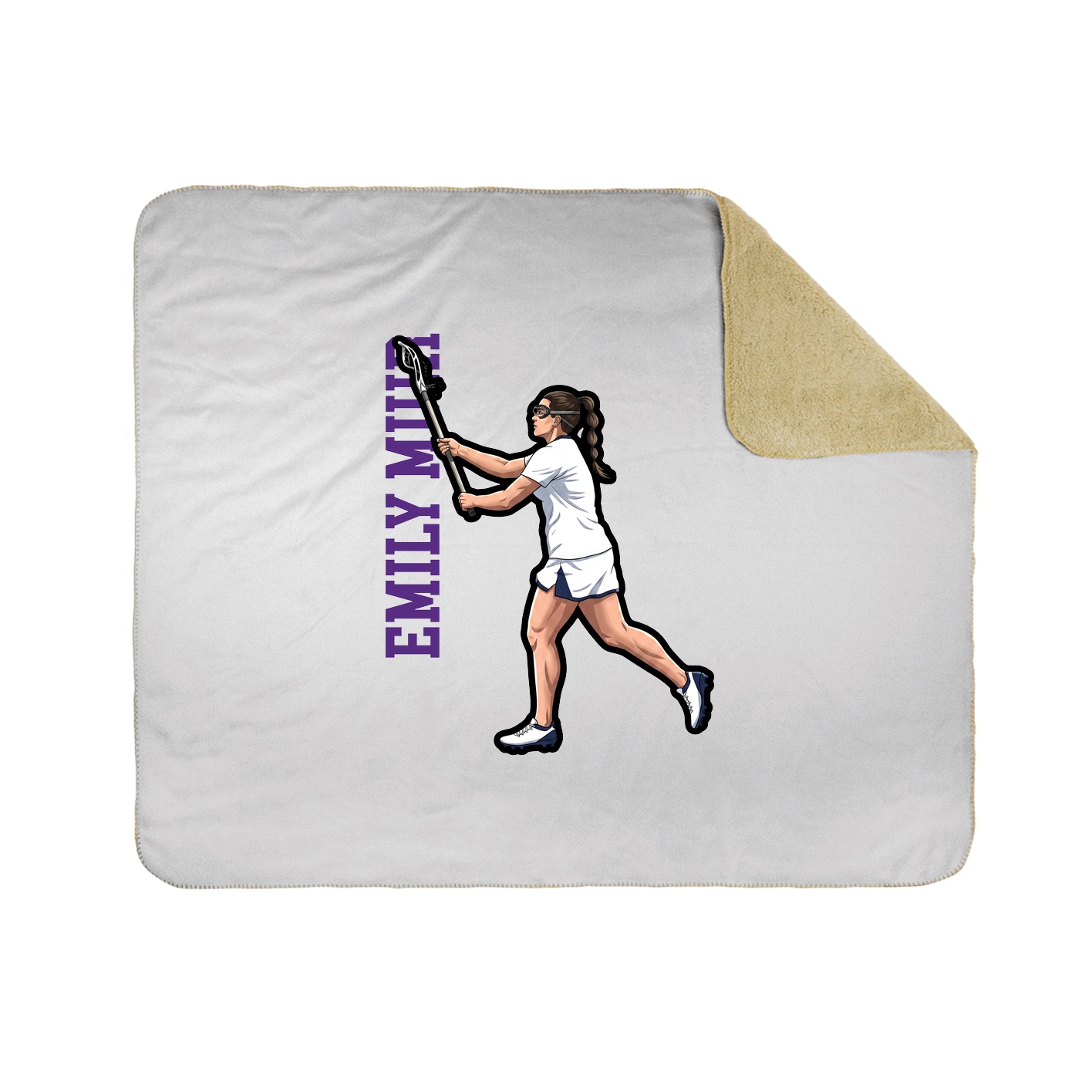 Throw Blanket — Name Vertical in White