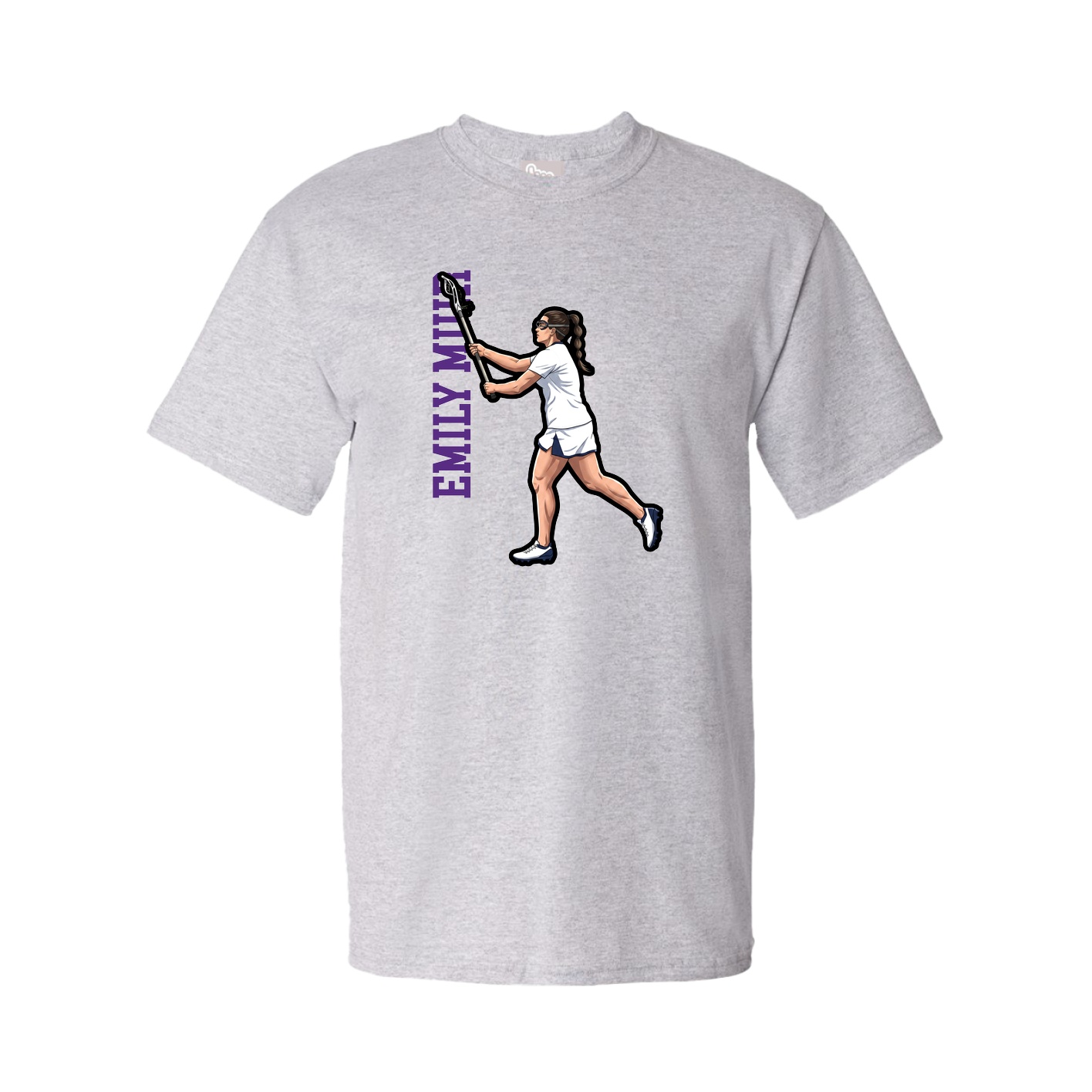 Tee — Name Vertical in Grey