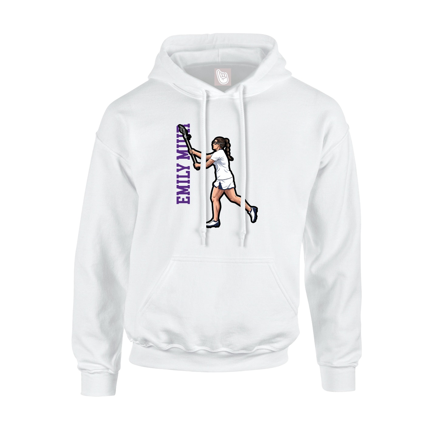 Hoodie — Name Vertical in White