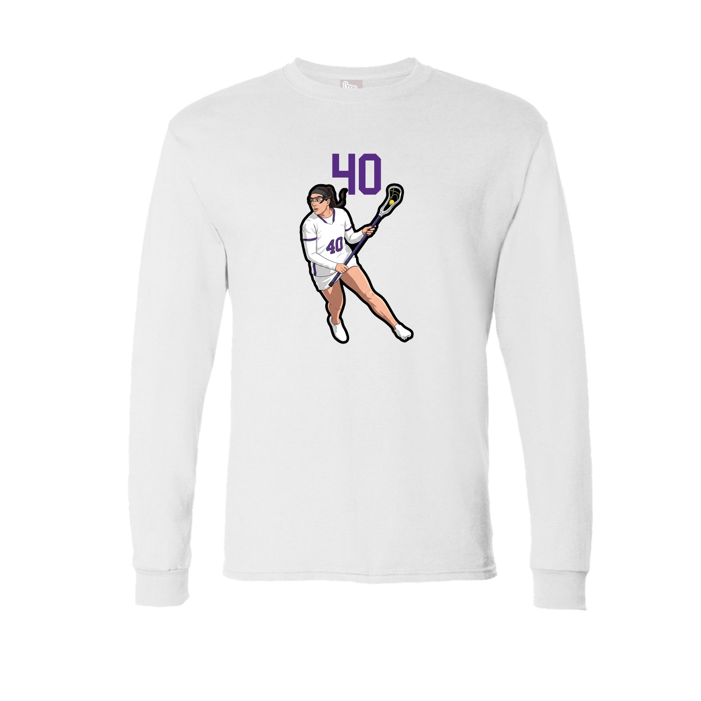 Long Sleeve Tee — Number Top in White