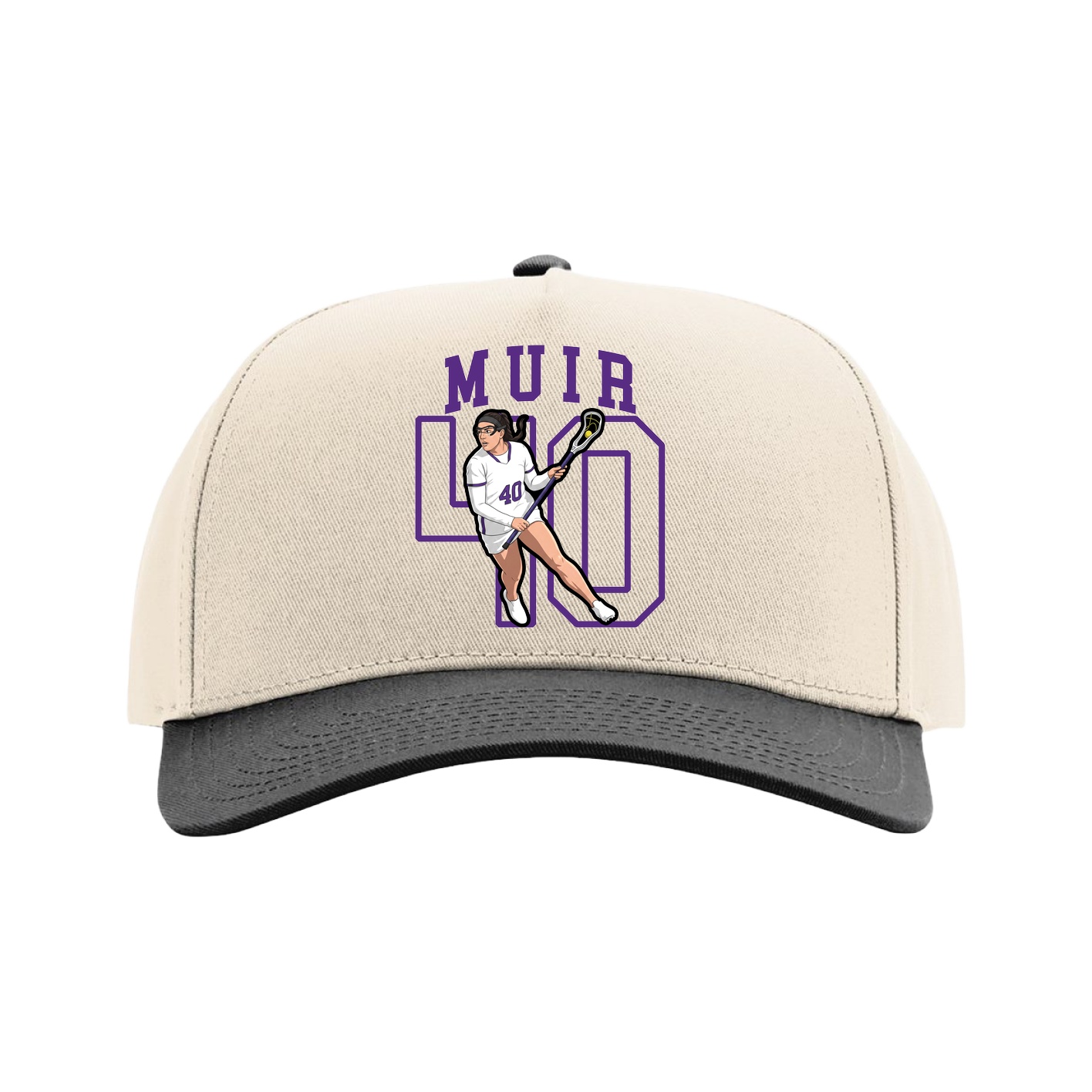 Full Fabric Five-Panel Champ Cap — Shirsey in Cream/Black