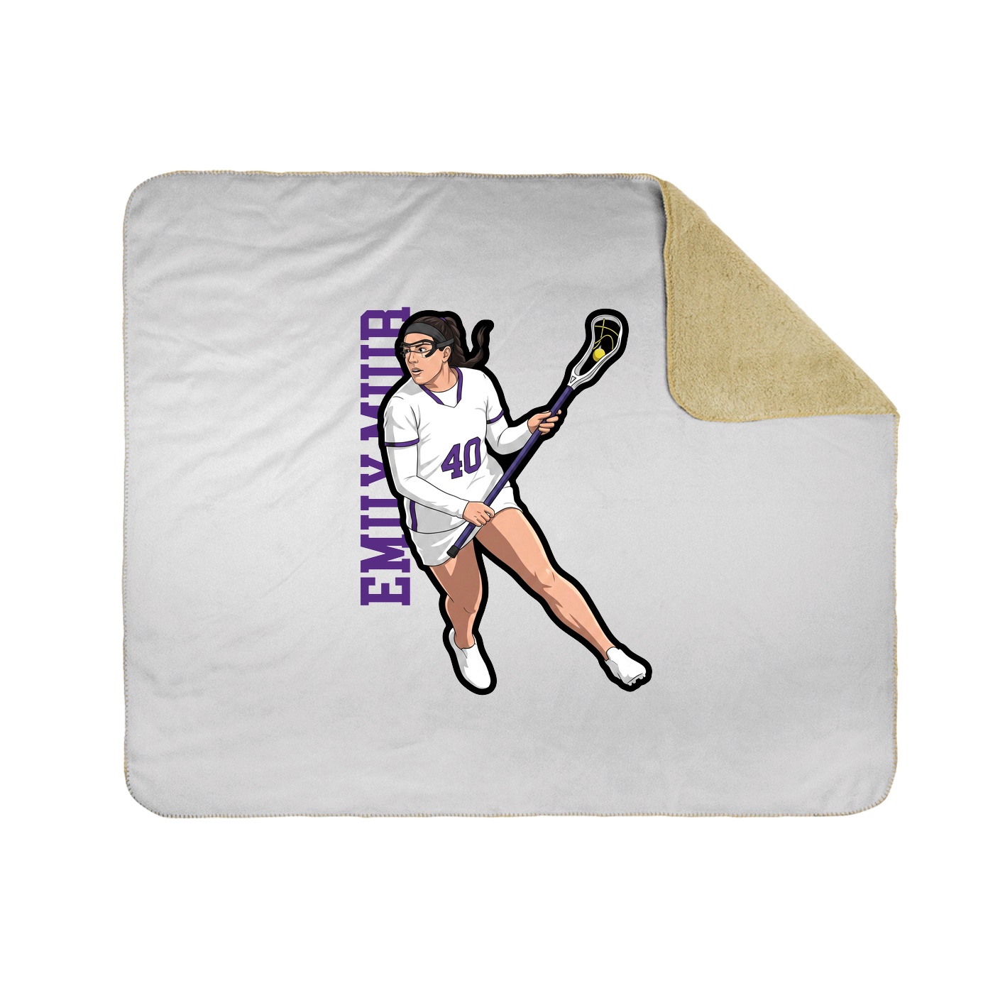 Throw Blanket — Name Vertical in White