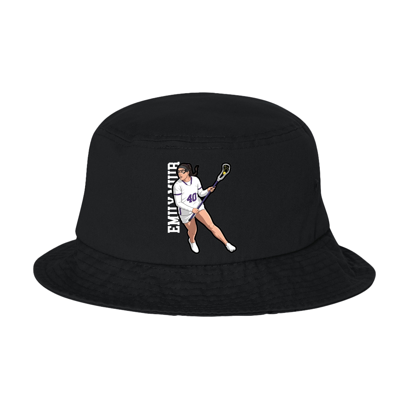 Bucket Cap — Name Vertical in Black