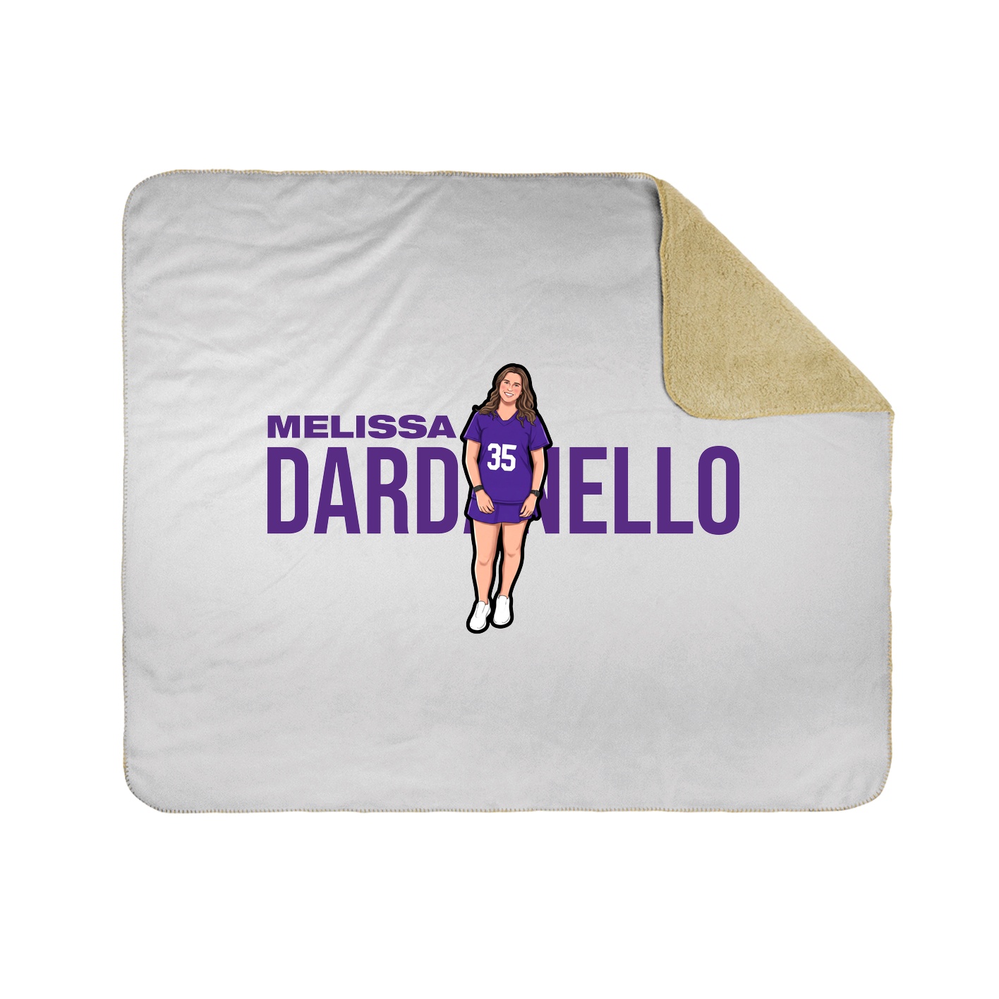 Throw Blanket — Player Name in White