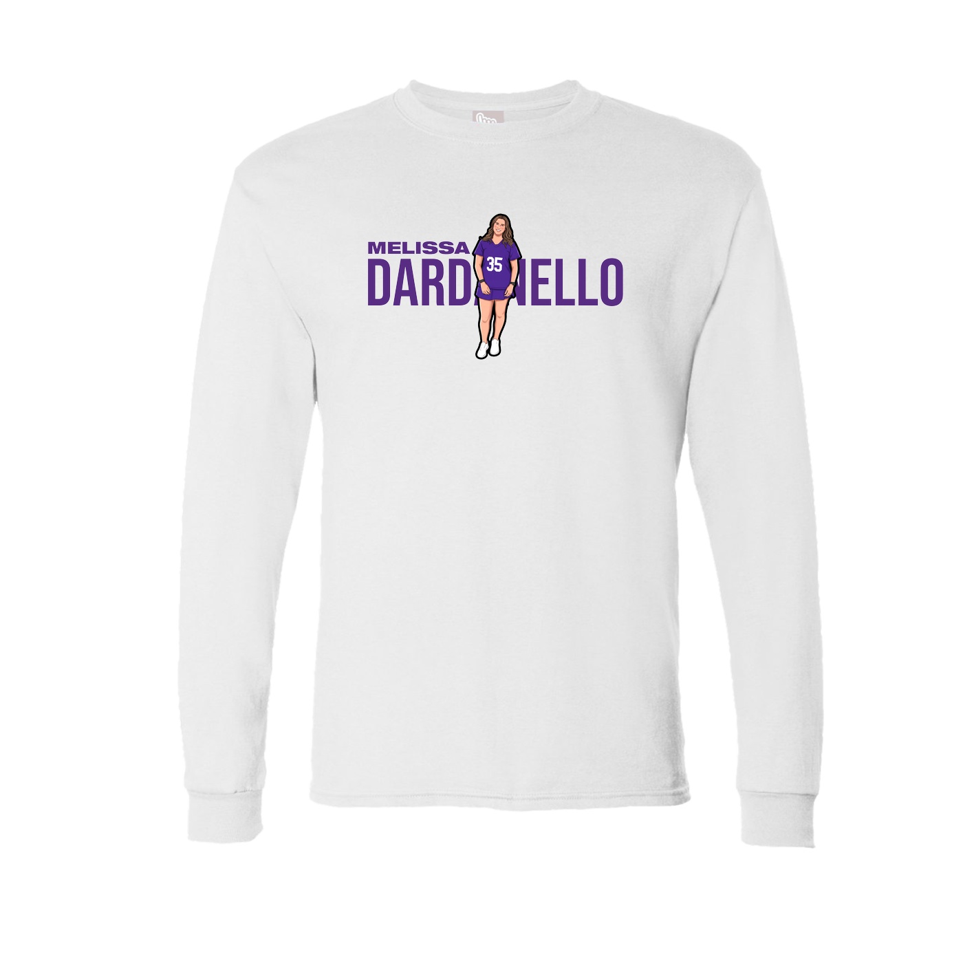 Long Sleeve Tee — Player Name in White