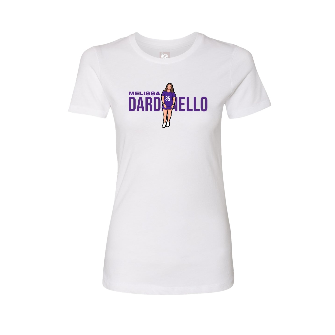 Fitted Women's Tee — Player Name in White