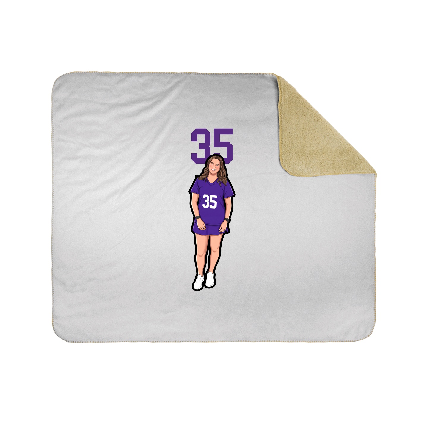 Throw Blanket — Number Top in White