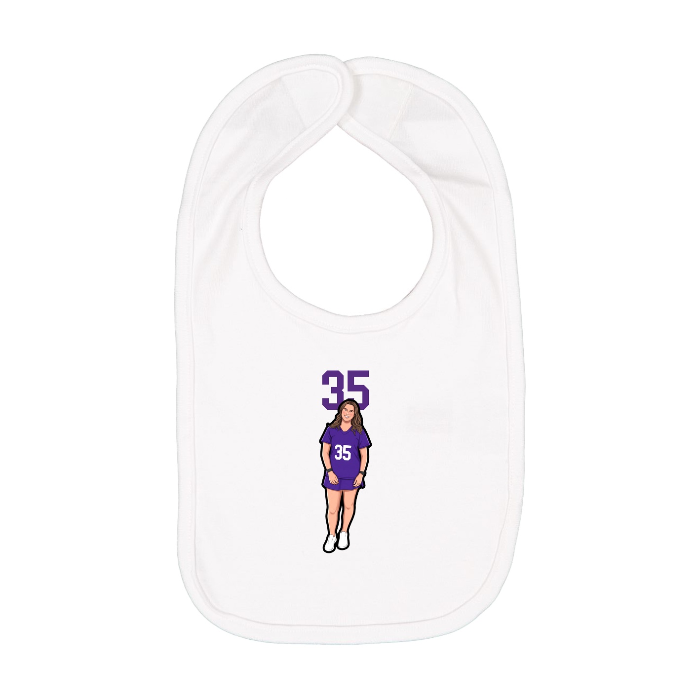 Infant Bib — Number Top in White