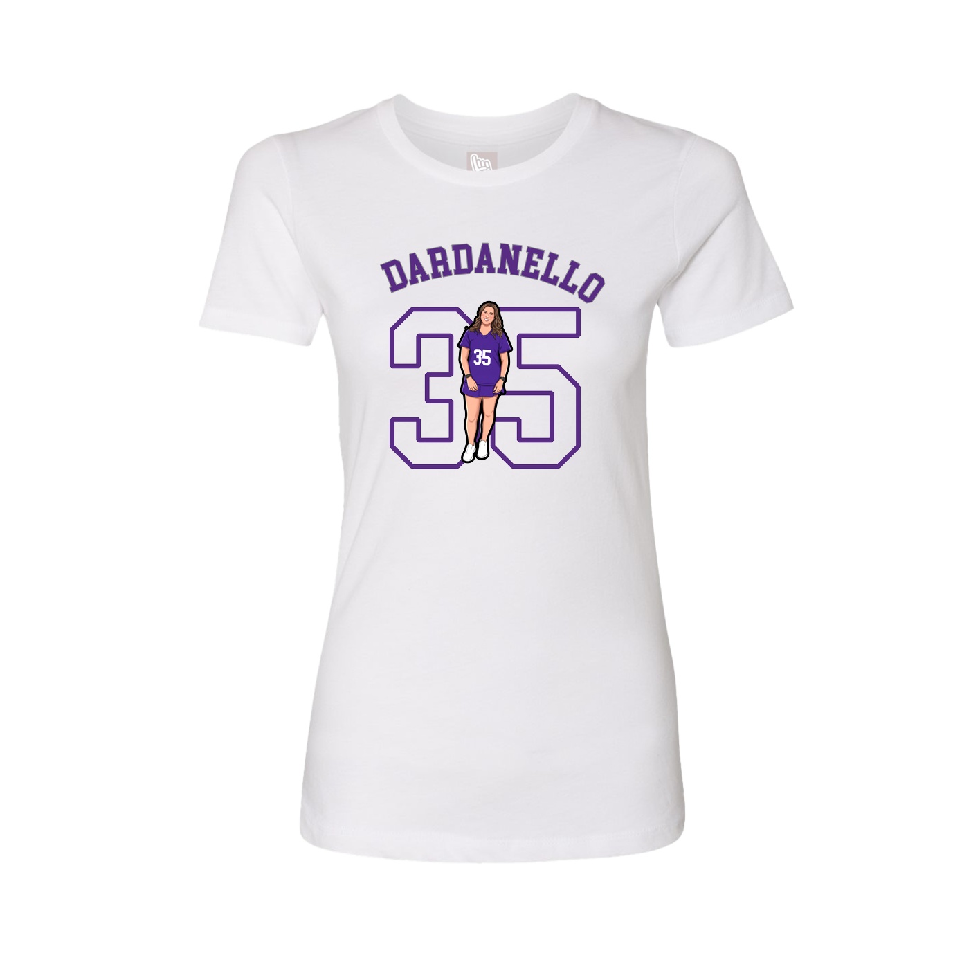 Fitted Women's Tee — Shirsey Arch in White