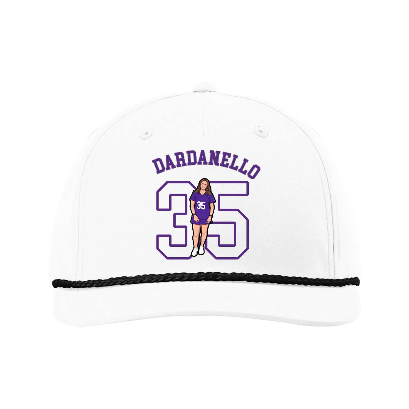 Five-Panel Classic Rope Cap — Shirsey Arch in White