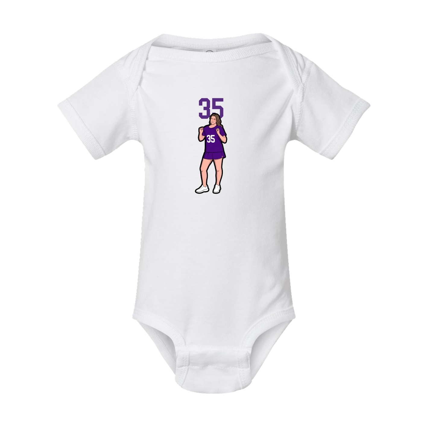 Baby Onesie — Number Top in White
