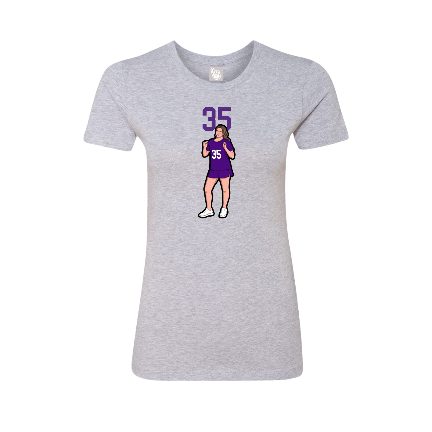 Fitted Women's Tee — Number Top in Grey
