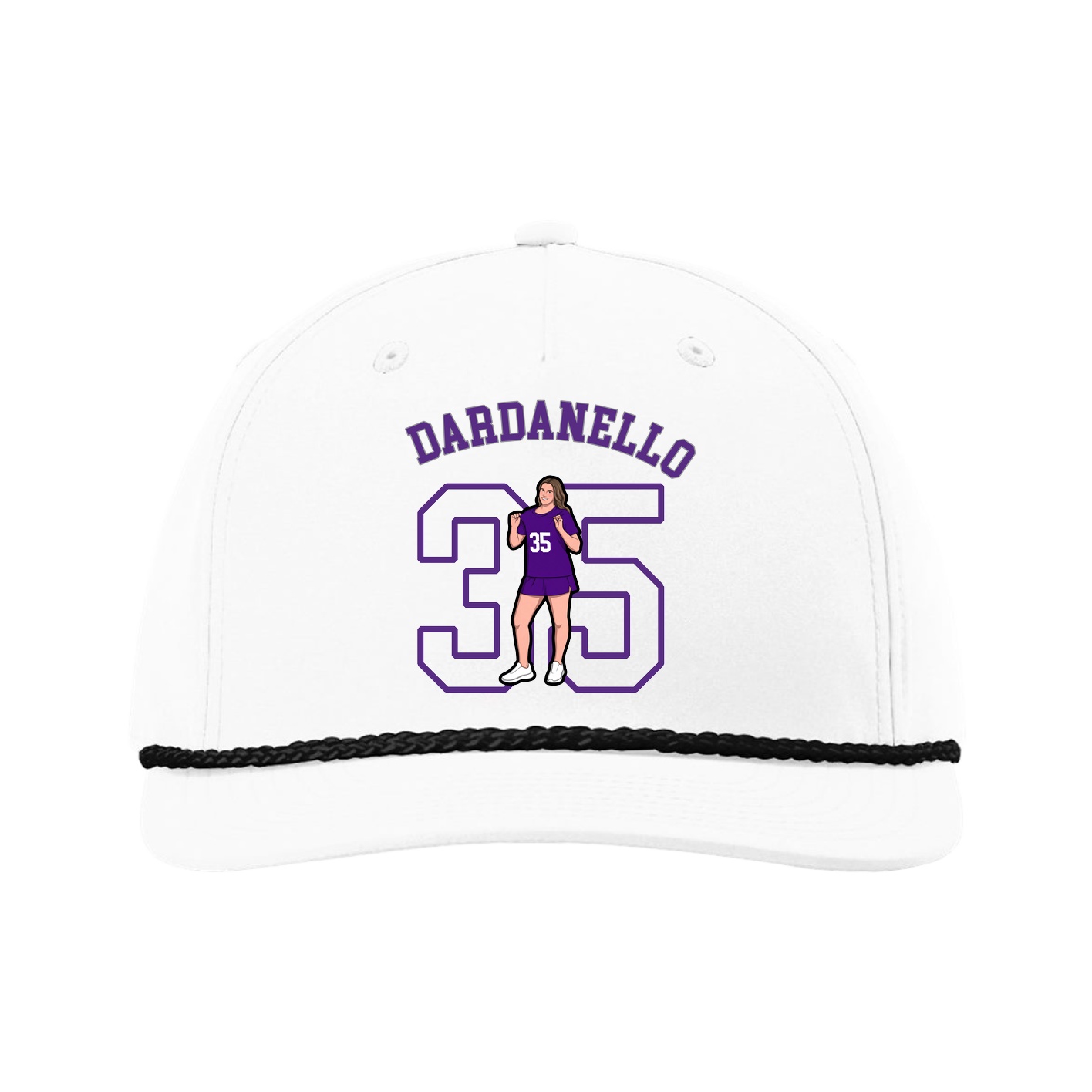 Five-Panel Classic Rope Cap — Shirsey Arch in White