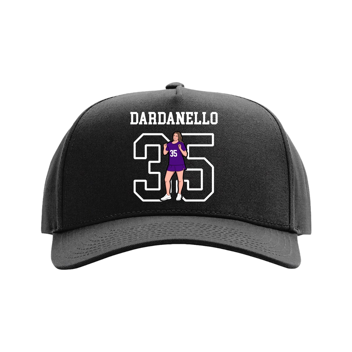 Full Fabric Five-Panel Champ Cap — Shirsey in Black