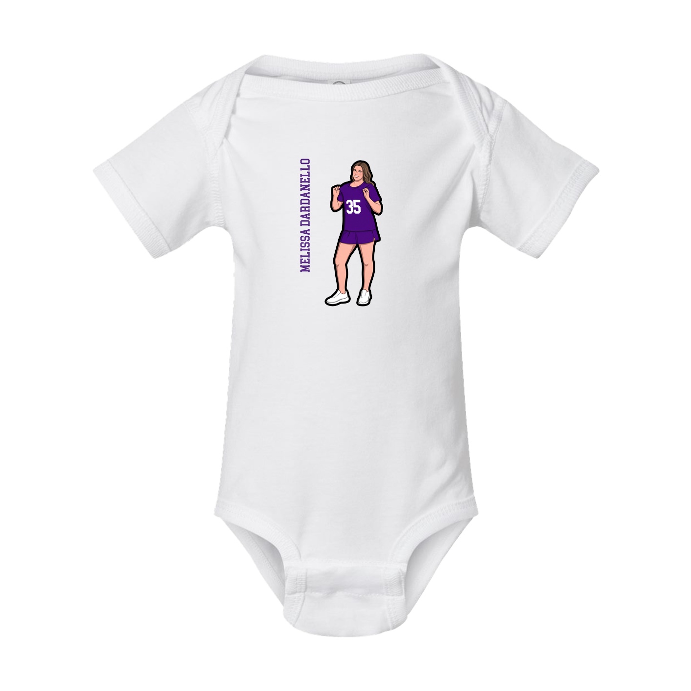 Baby Onesie — Name Vertical in White