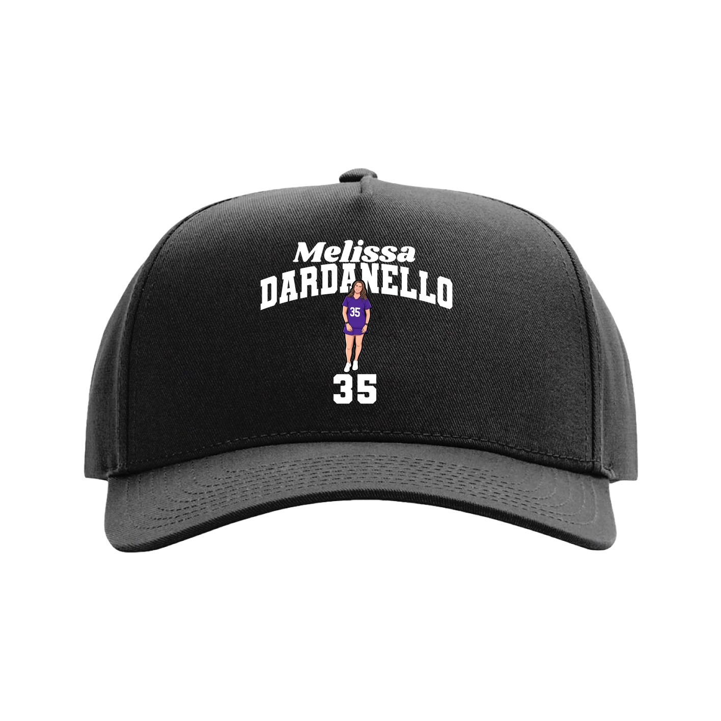 Full Fabric Five-Panel Champ Cap — Signature Arch in Black