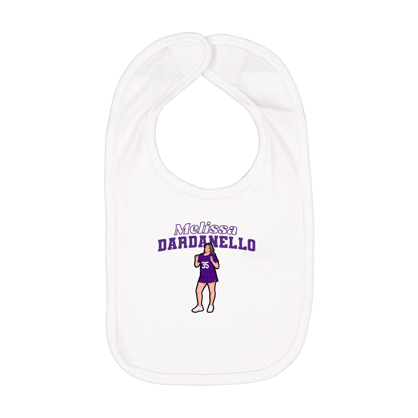 Infant Bib — Name Arch in White