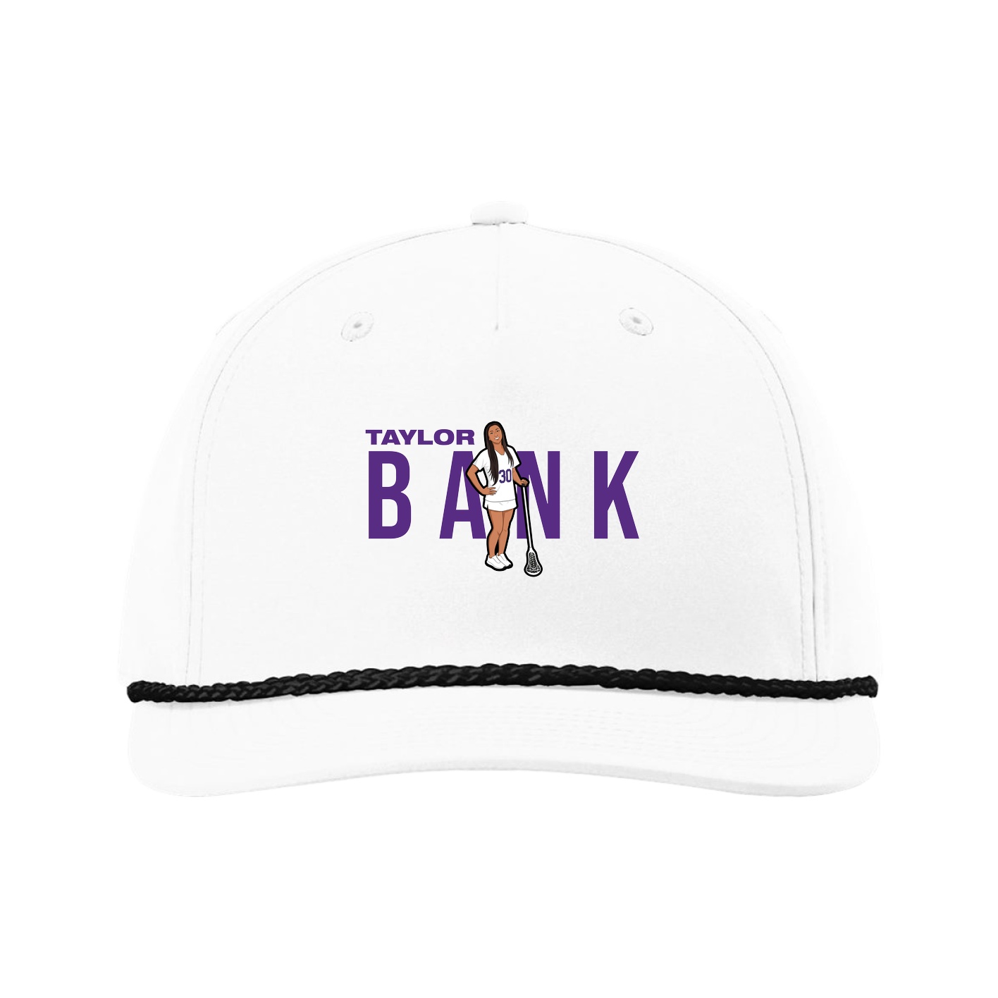Five-Panel Classic Rope Cap — Player Name in White
