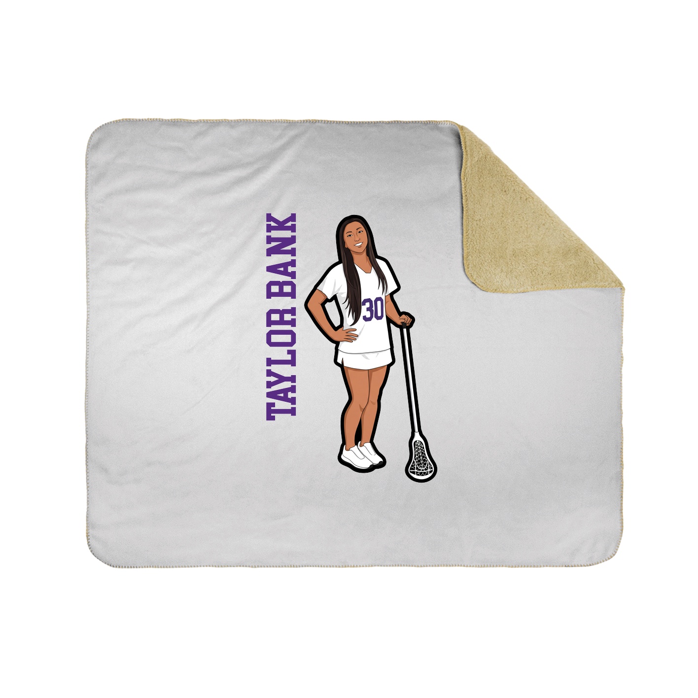 Throw Blanket — Name Vertical in White