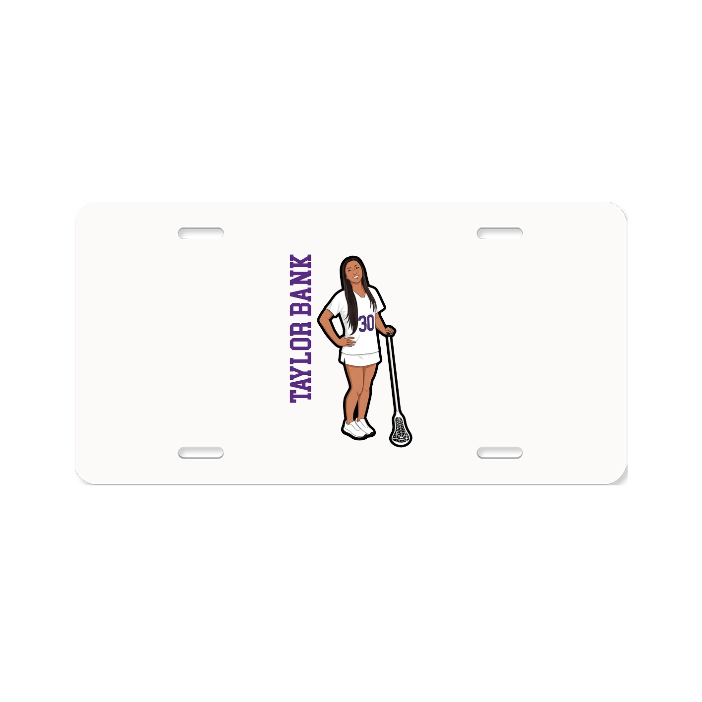 License Plate — Name Vertical in Classic
