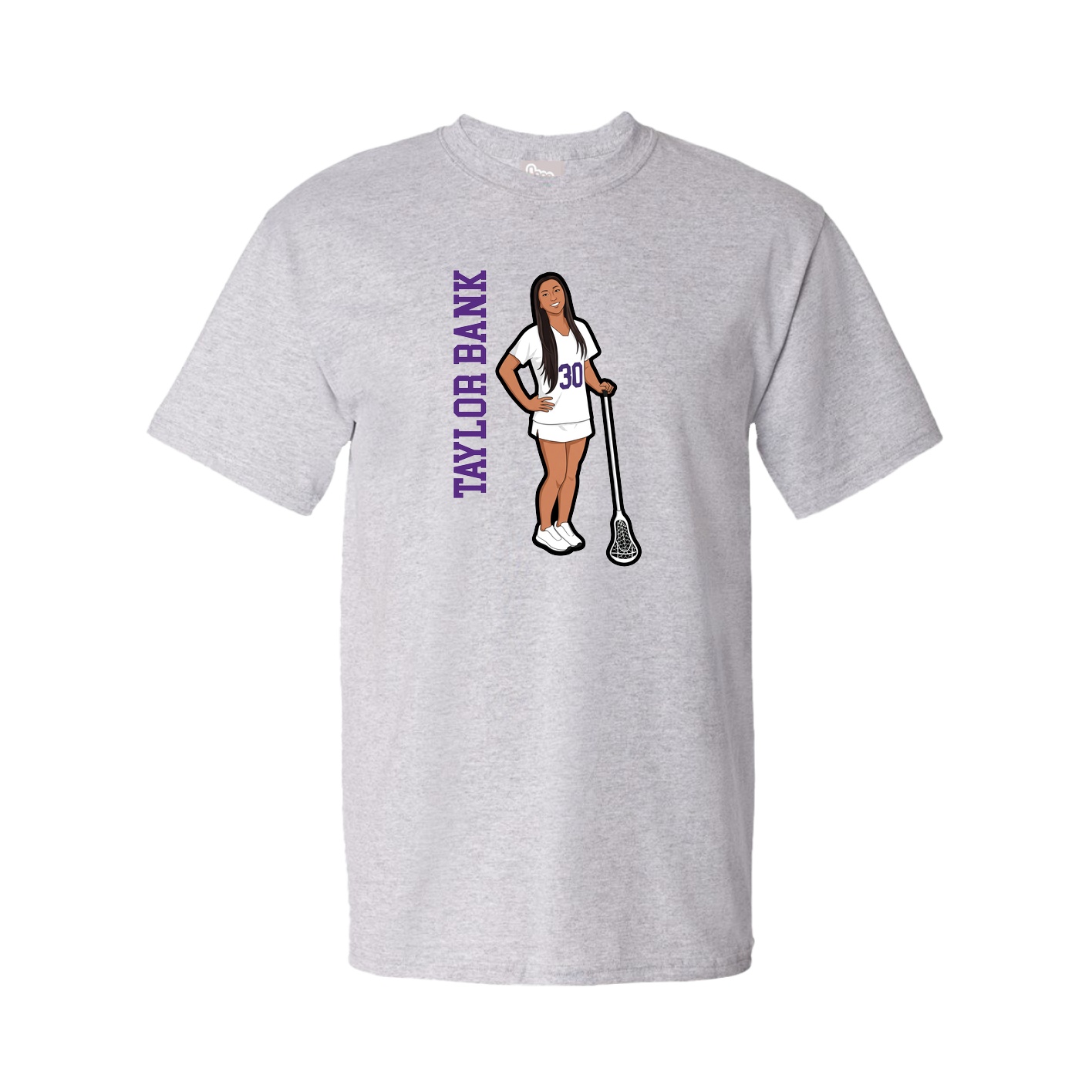 Tee — Name Vertical in Grey