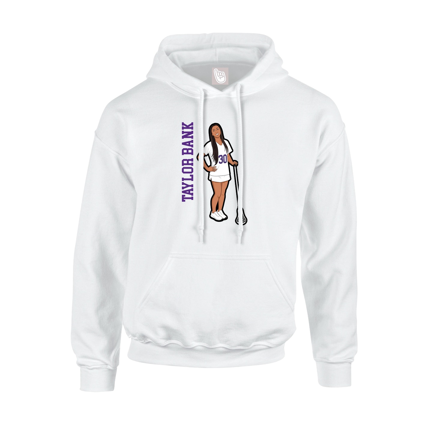 Hoodie — Name Vertical in White