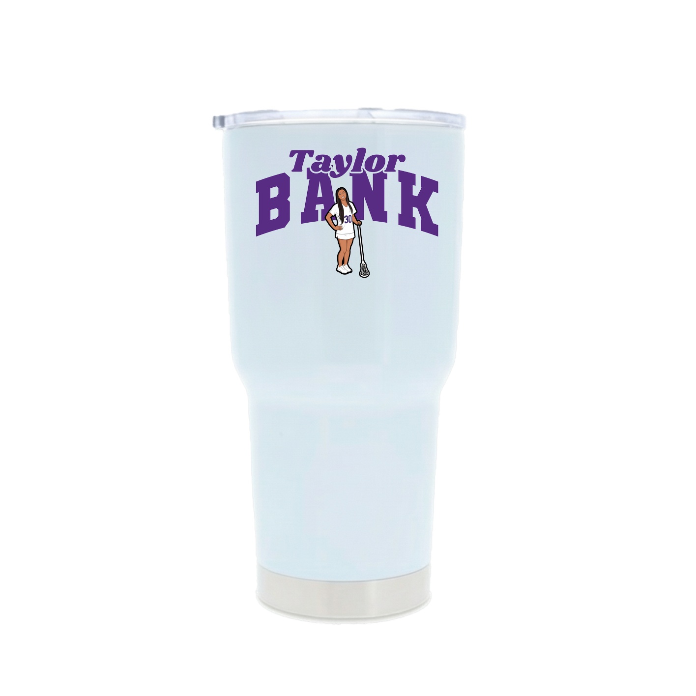 30oz Stainless Steel Tumbler — Signature Arch in White