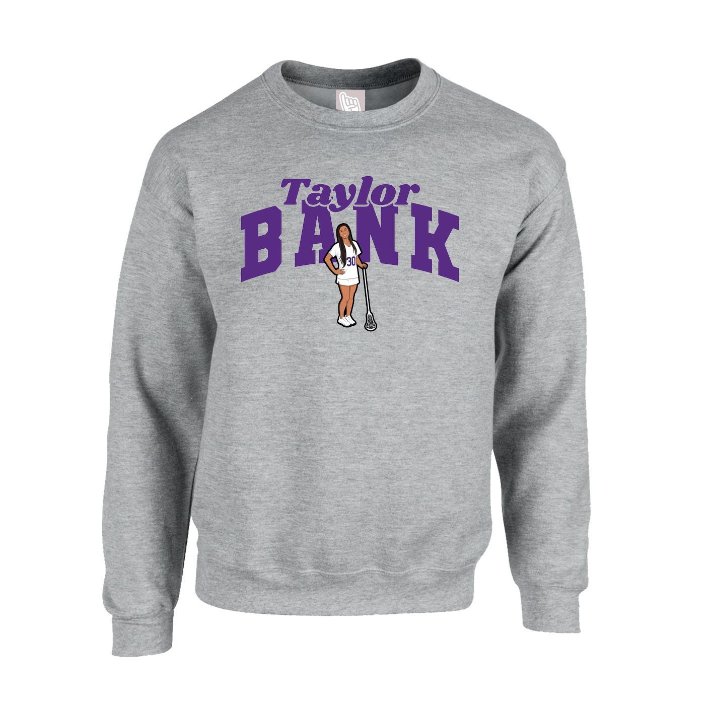Fleece Crew — Signature Arch in Grey