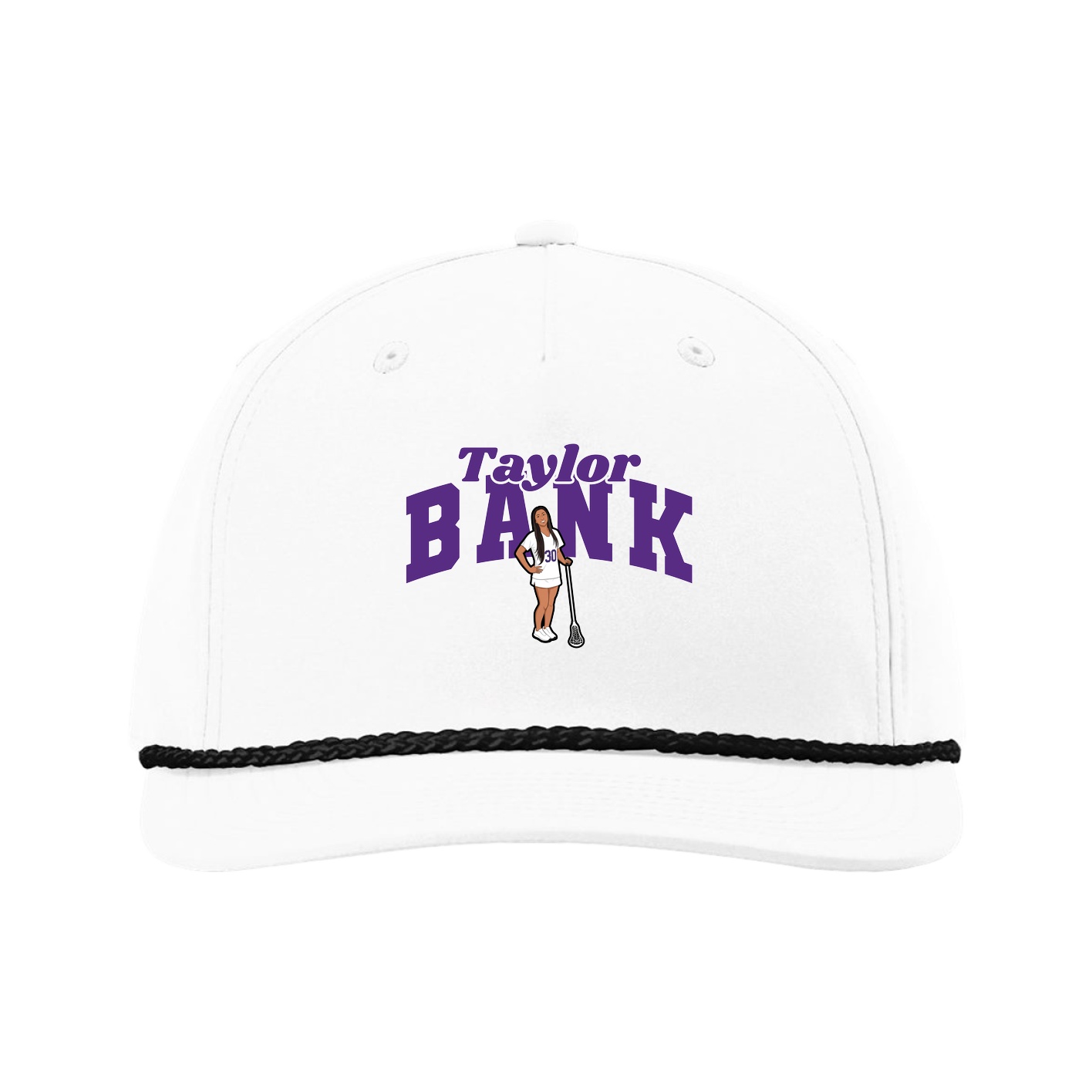Five-Panel Classic Rope Cap — Signature Arch in White