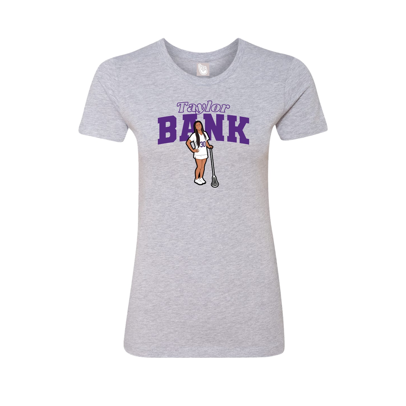 Fitted Women's Tee — Name Arch in Grey
