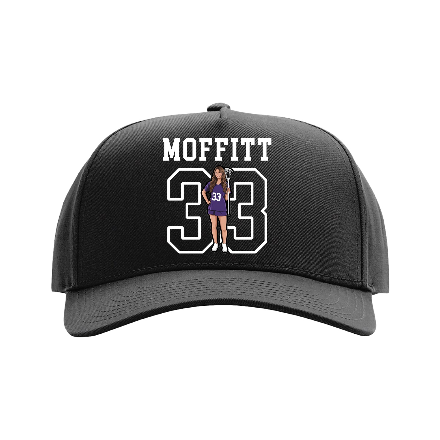 Full Fabric Five-Panel Champ Cap — Shirsey in Black