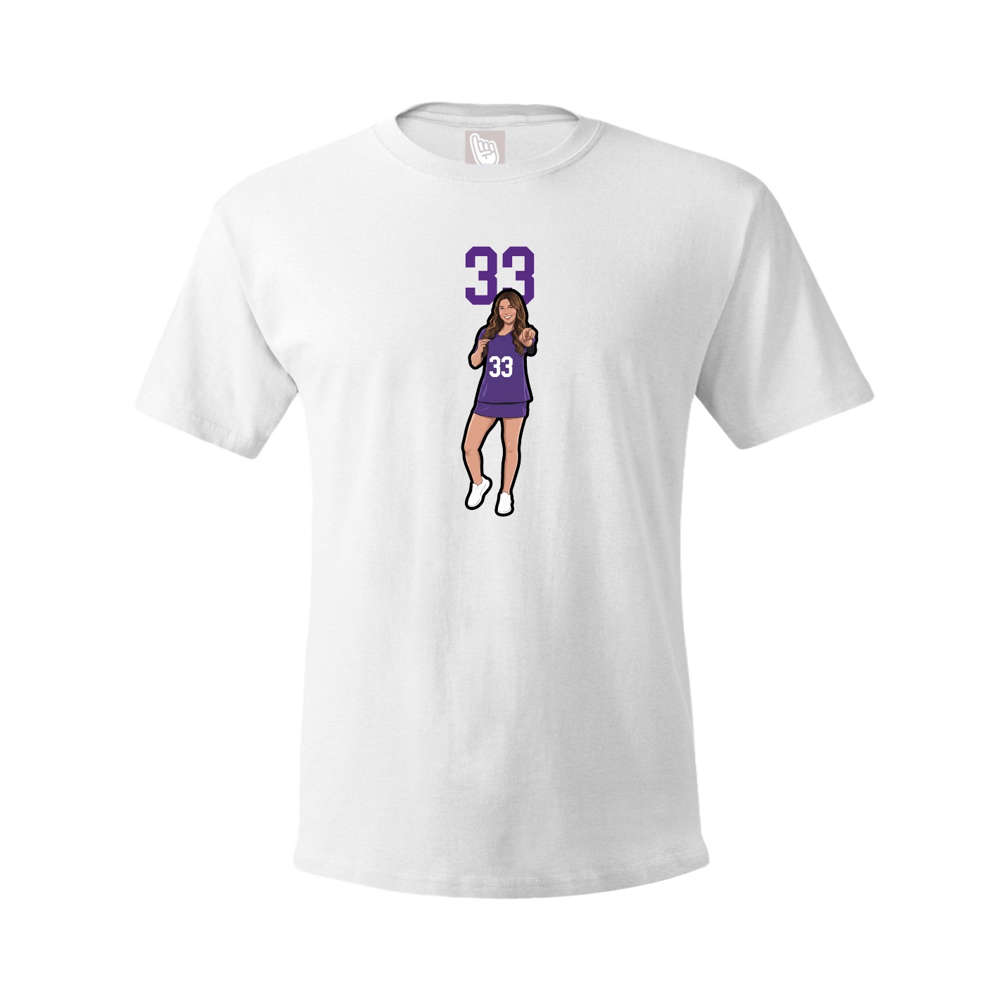 Youth Tee — Number Top in White