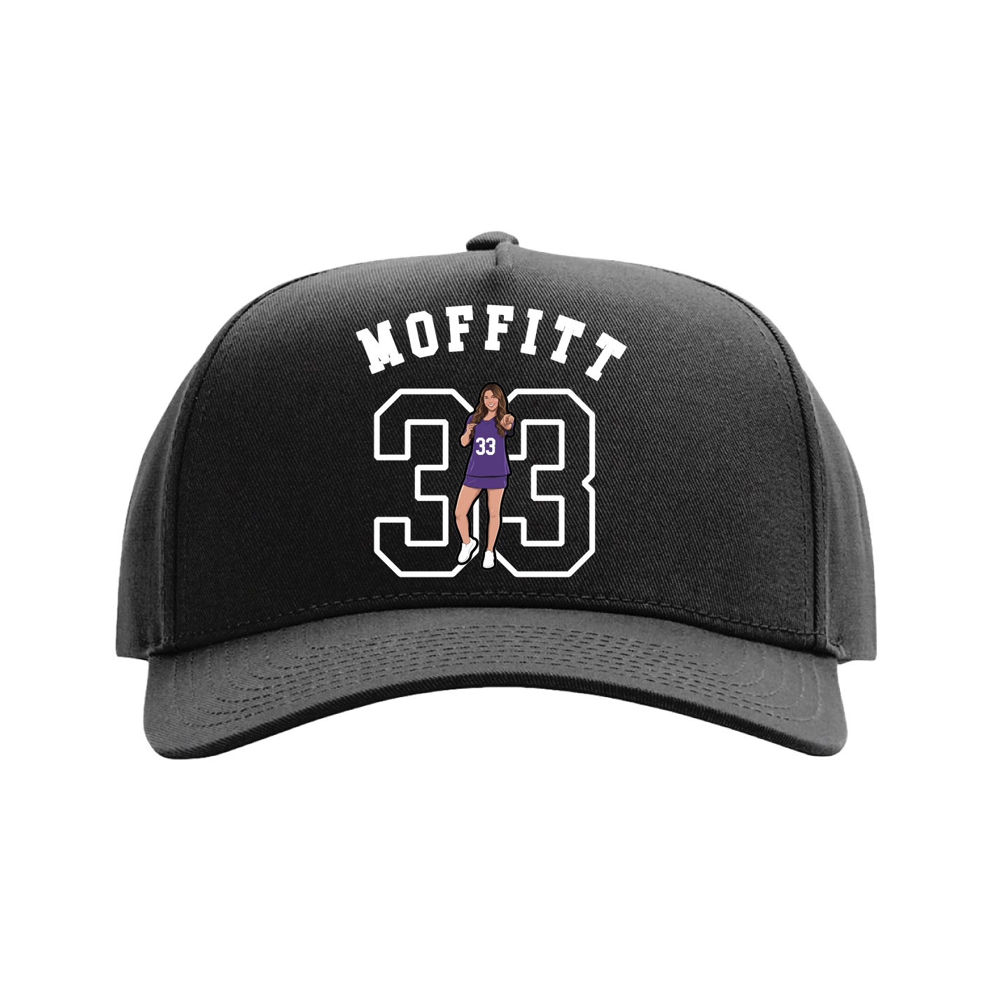 Full Fabric Five-Panel Champ Cap — Shirsey Arch in Black