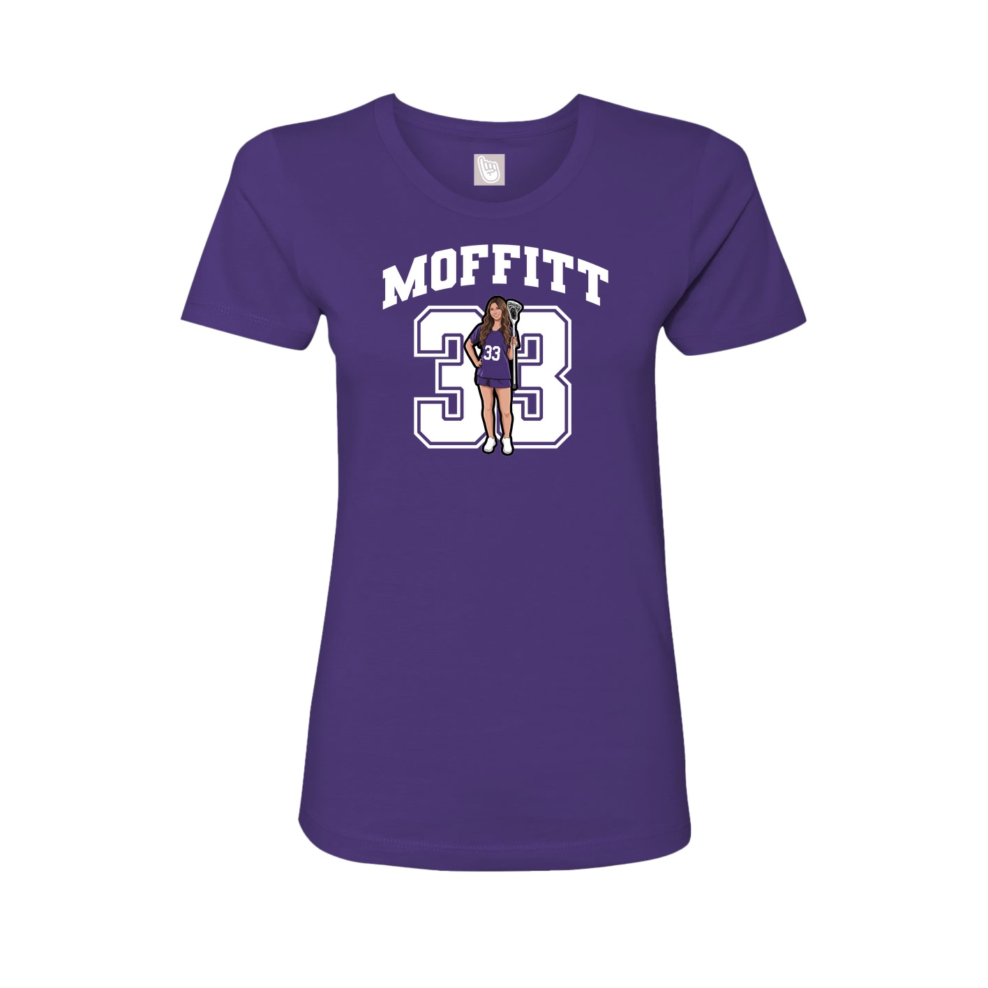 Fitted Women's Tee — Number in Purple