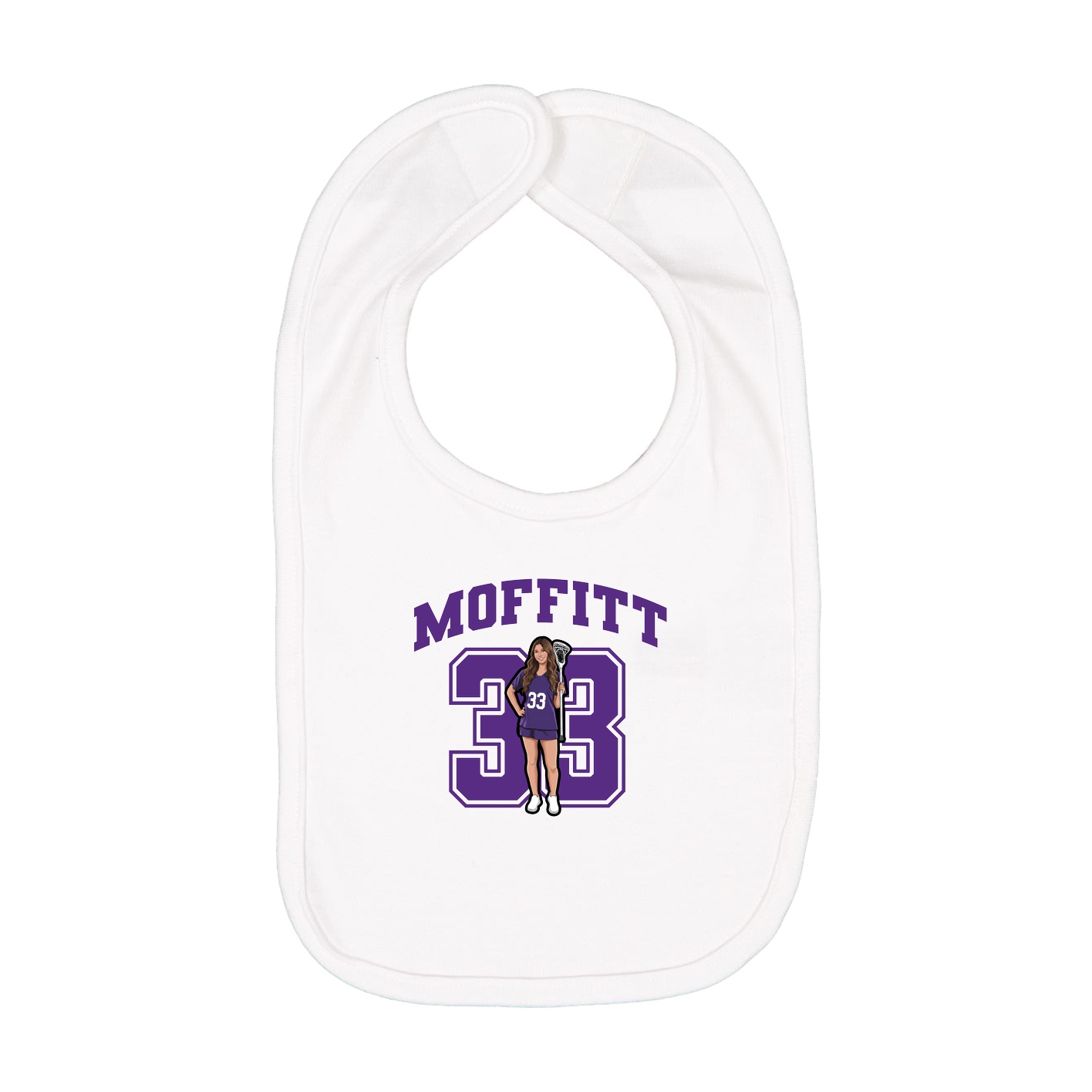Infant Bib — Number in White