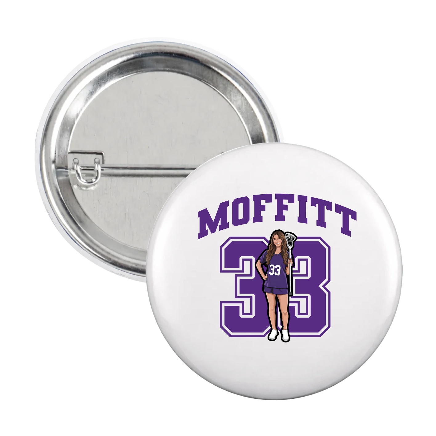 Game Day Button — Number in White