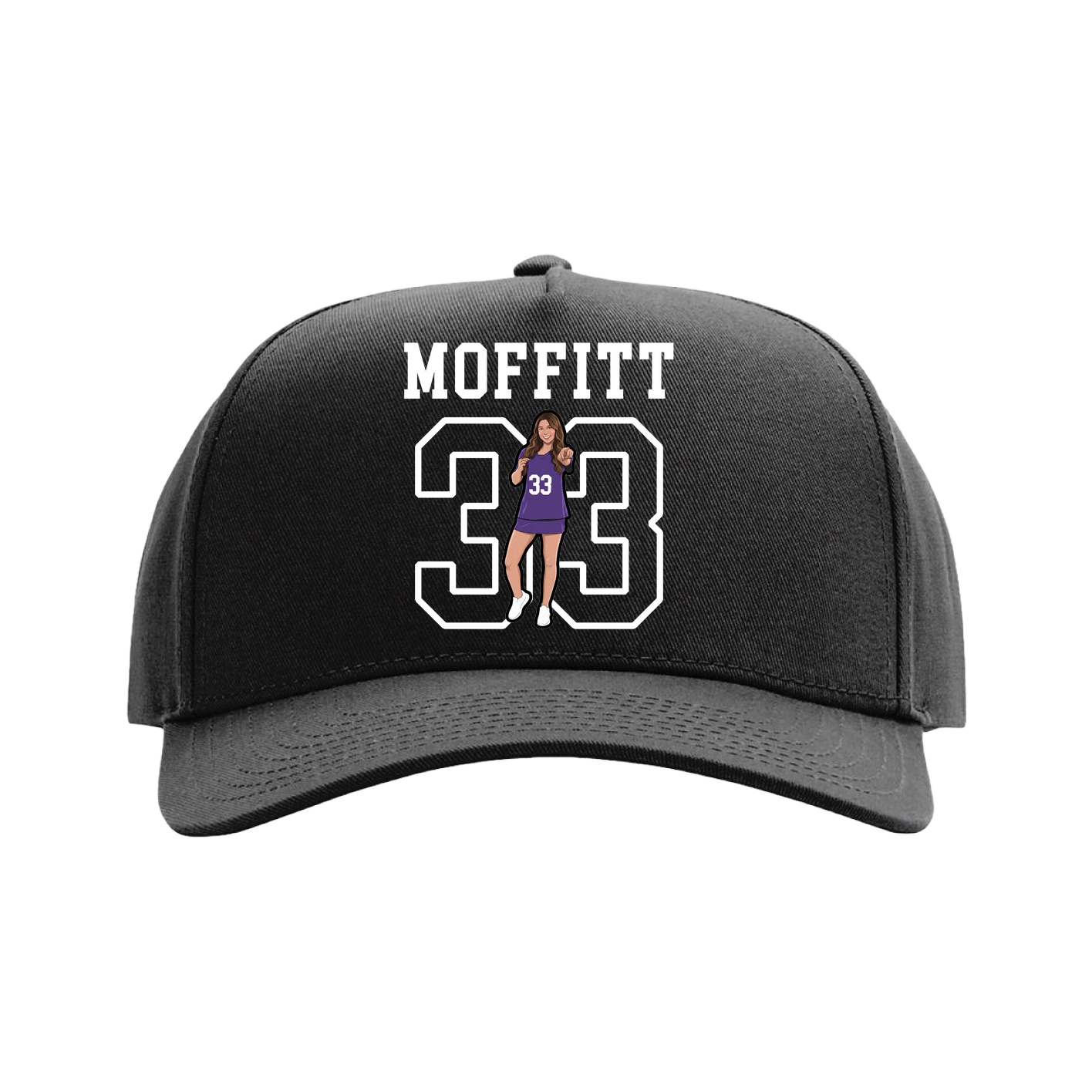 Full Fabric Five-Panel Champ Cap — Shirsey in Black