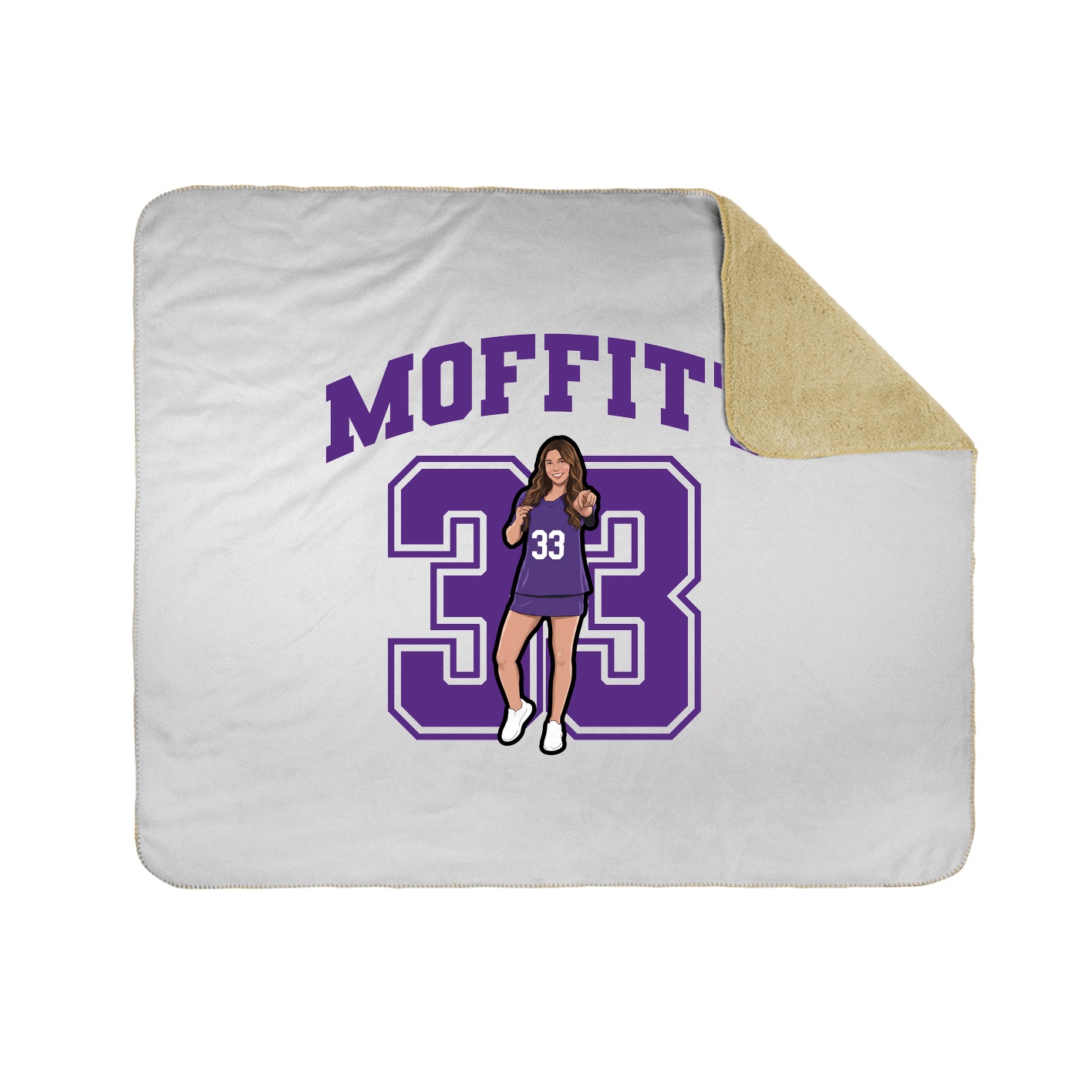 Throw Blanket — Number in White