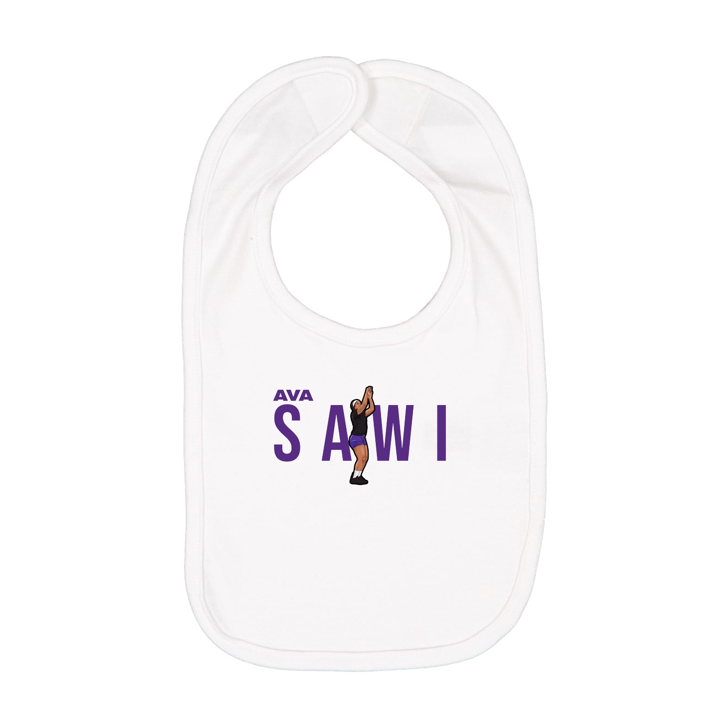 Infant Bib — Player Name in White