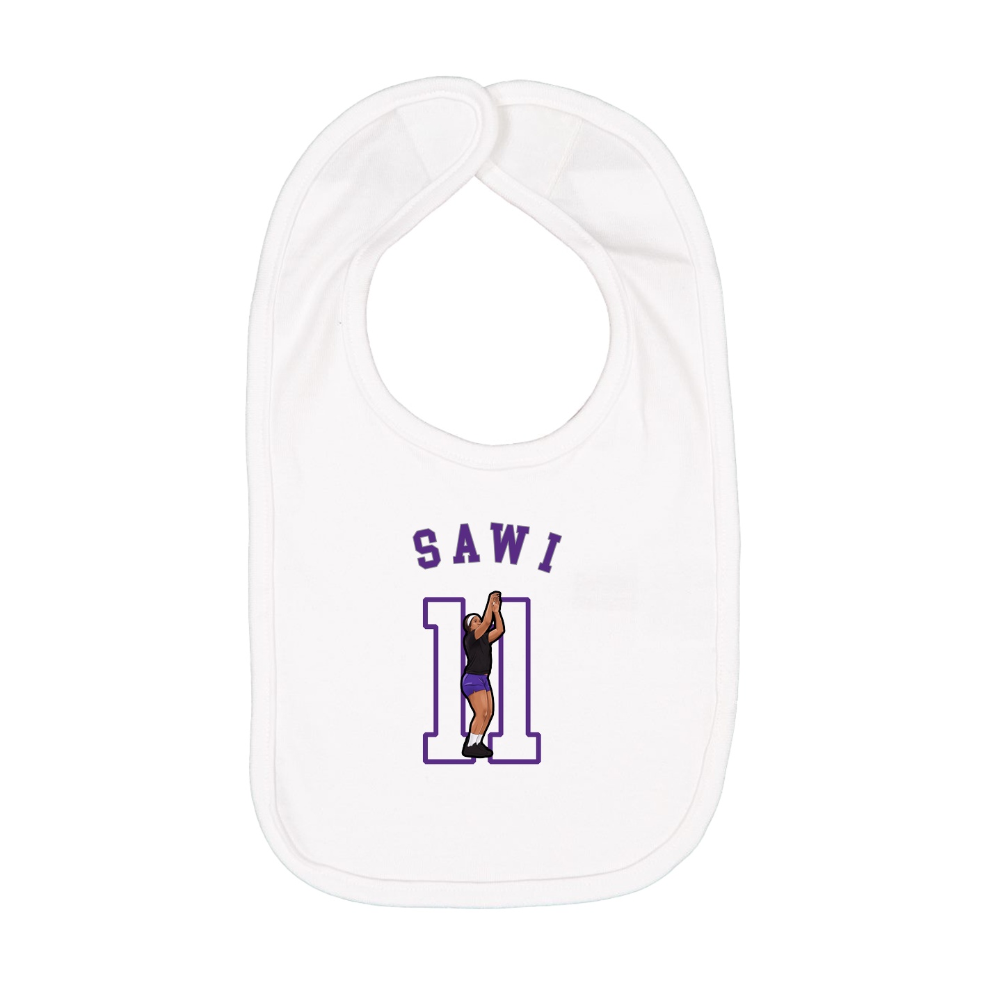 Infant Bib — Shirsey Arch in White