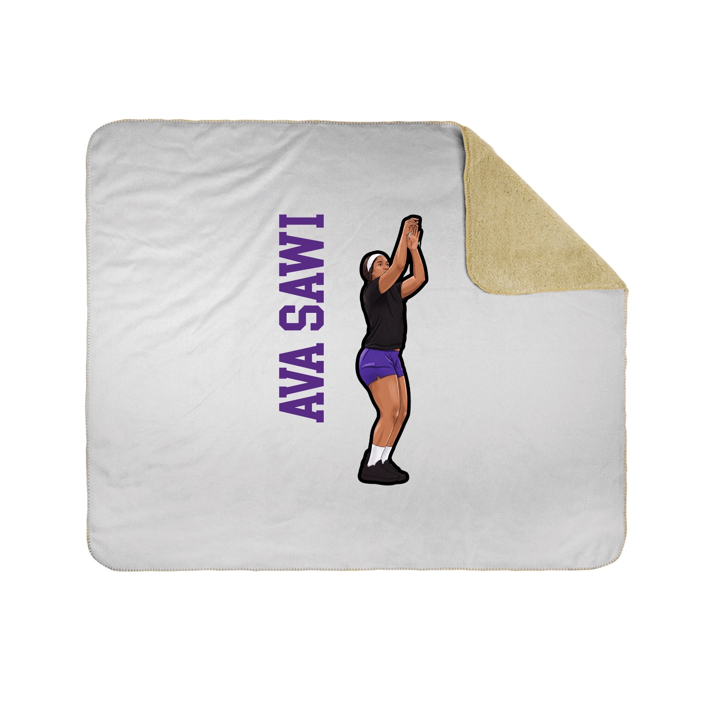 Throw Blanket — Name Vertical in White