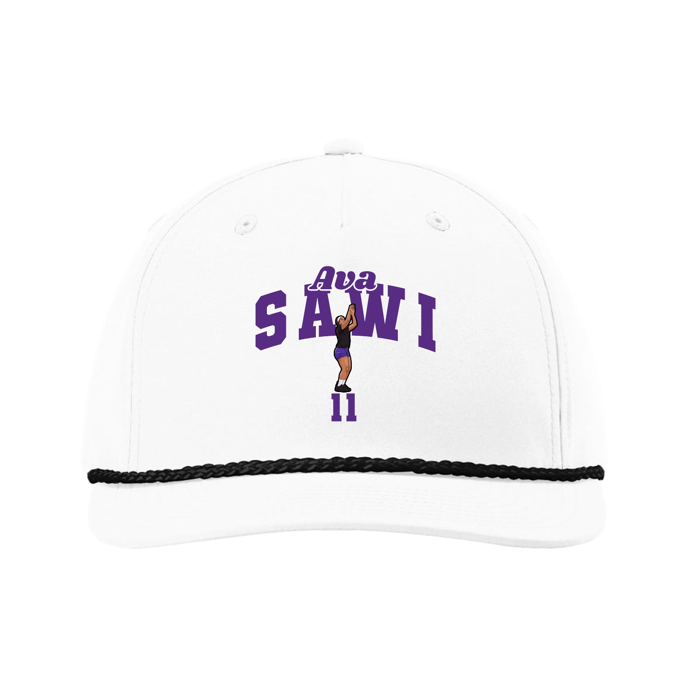 Five-Panel Classic Rope Cap — Signature Arch in White