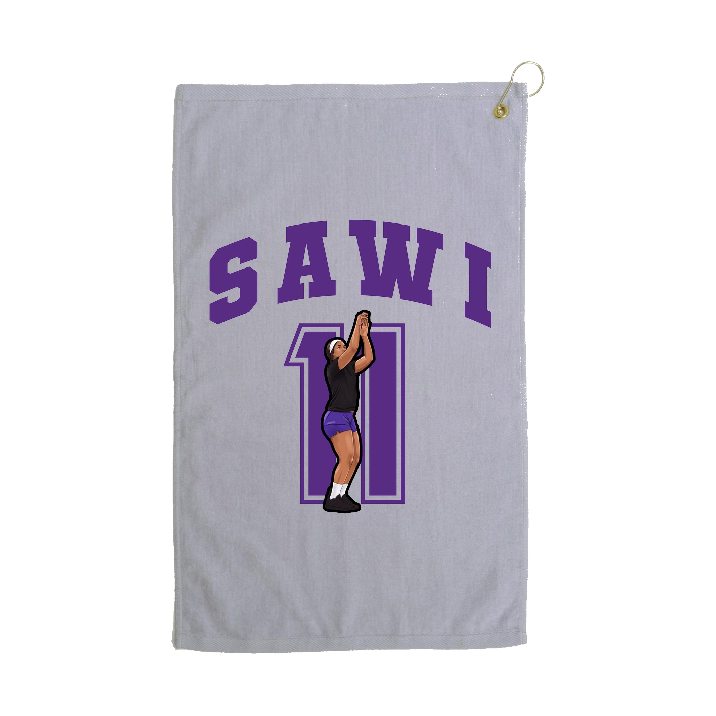 Golf Towel — Number in Grey