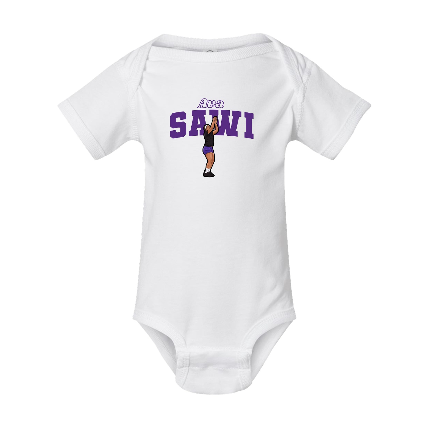 Baby Onesie — Name Arch in White