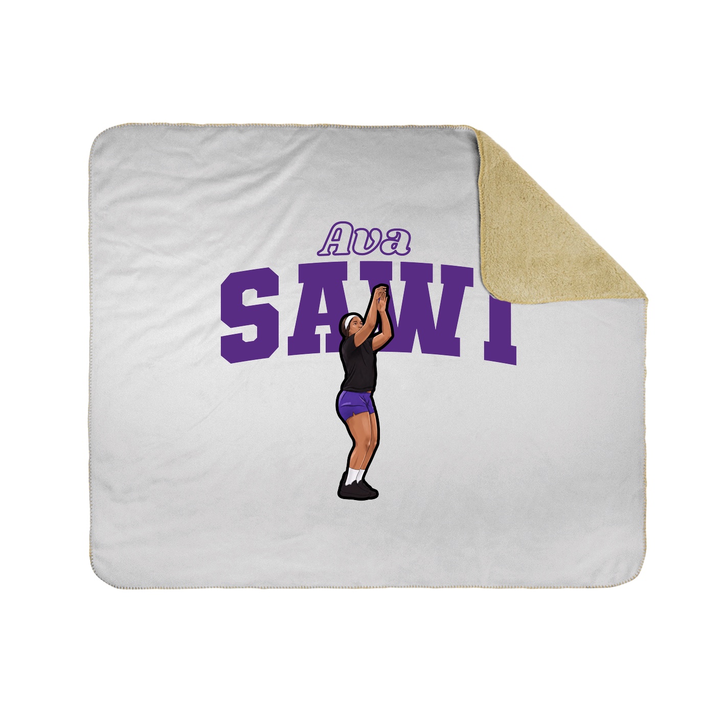 Throw Blanket — Name Arch in White