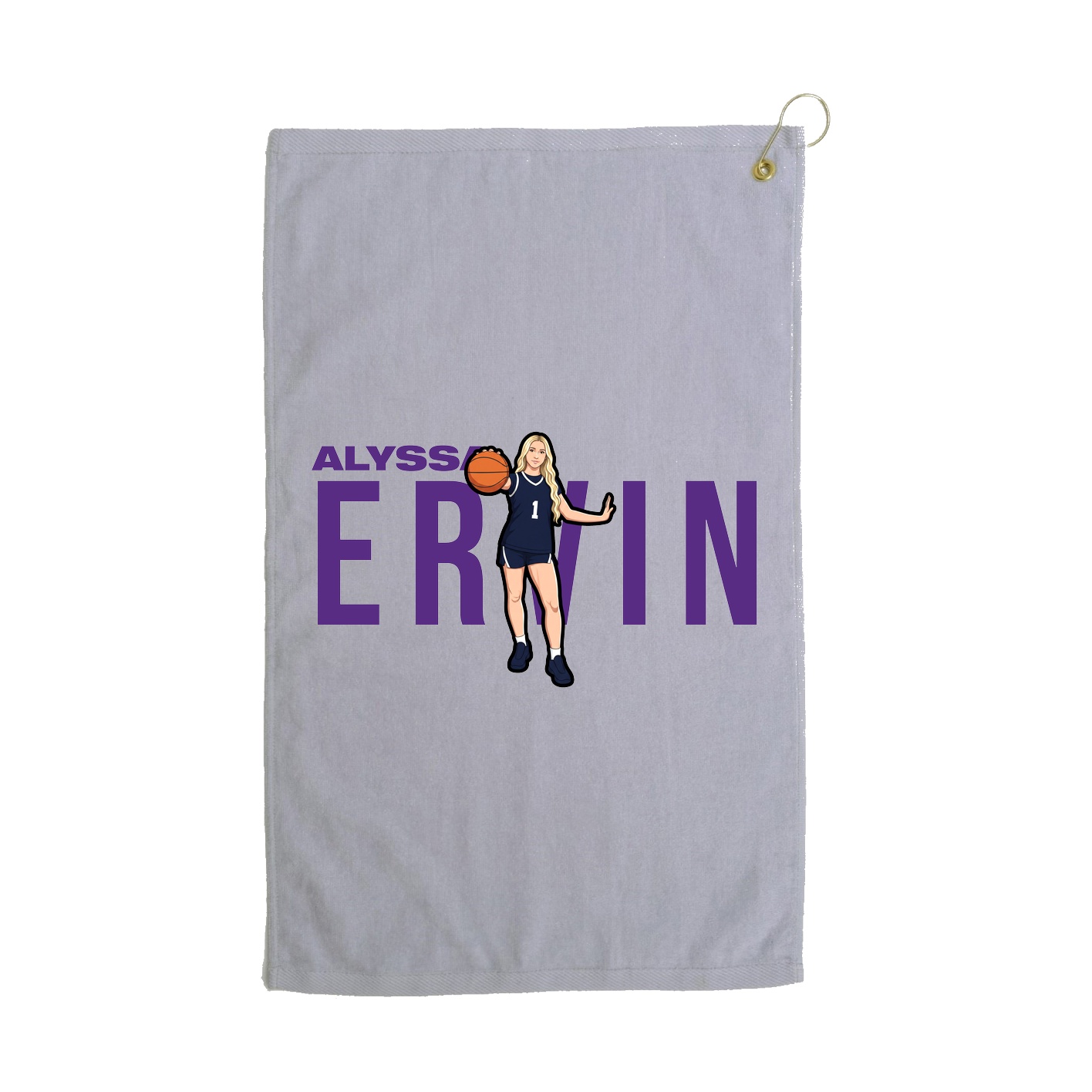 Golf Towel — Player Name in Grey