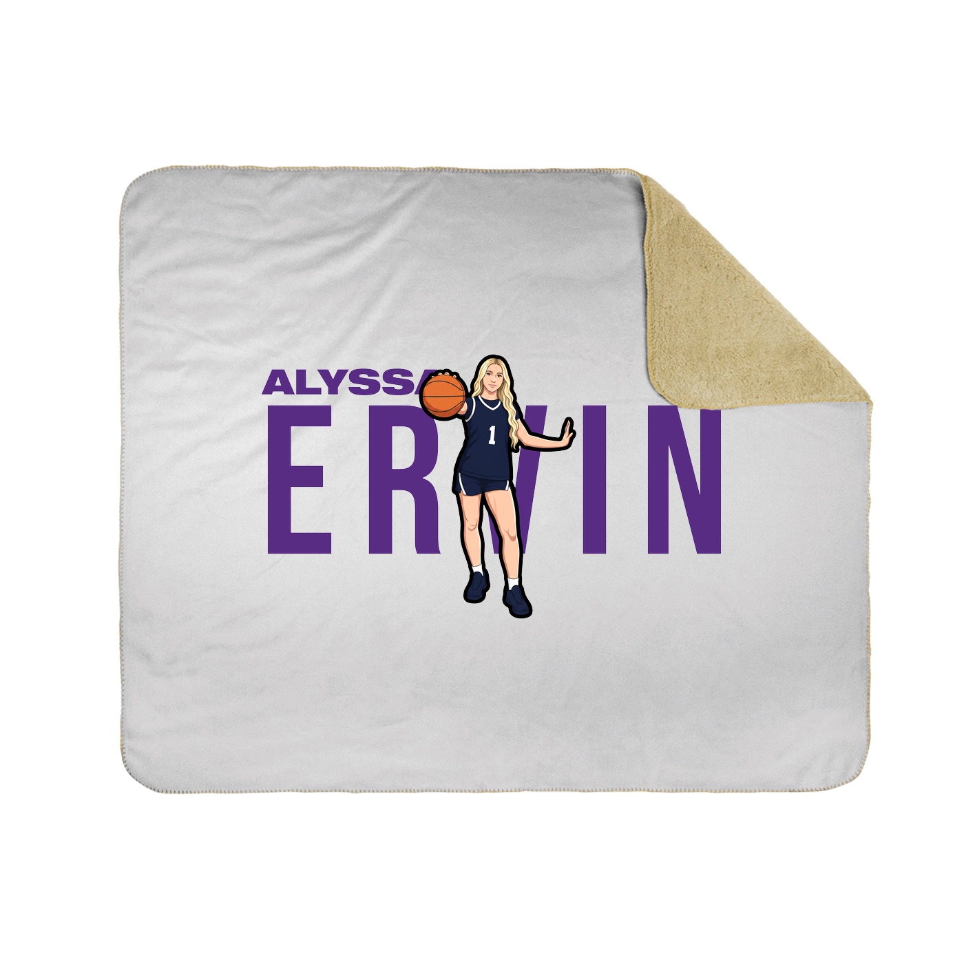 Throw Blanket — Player Name in White