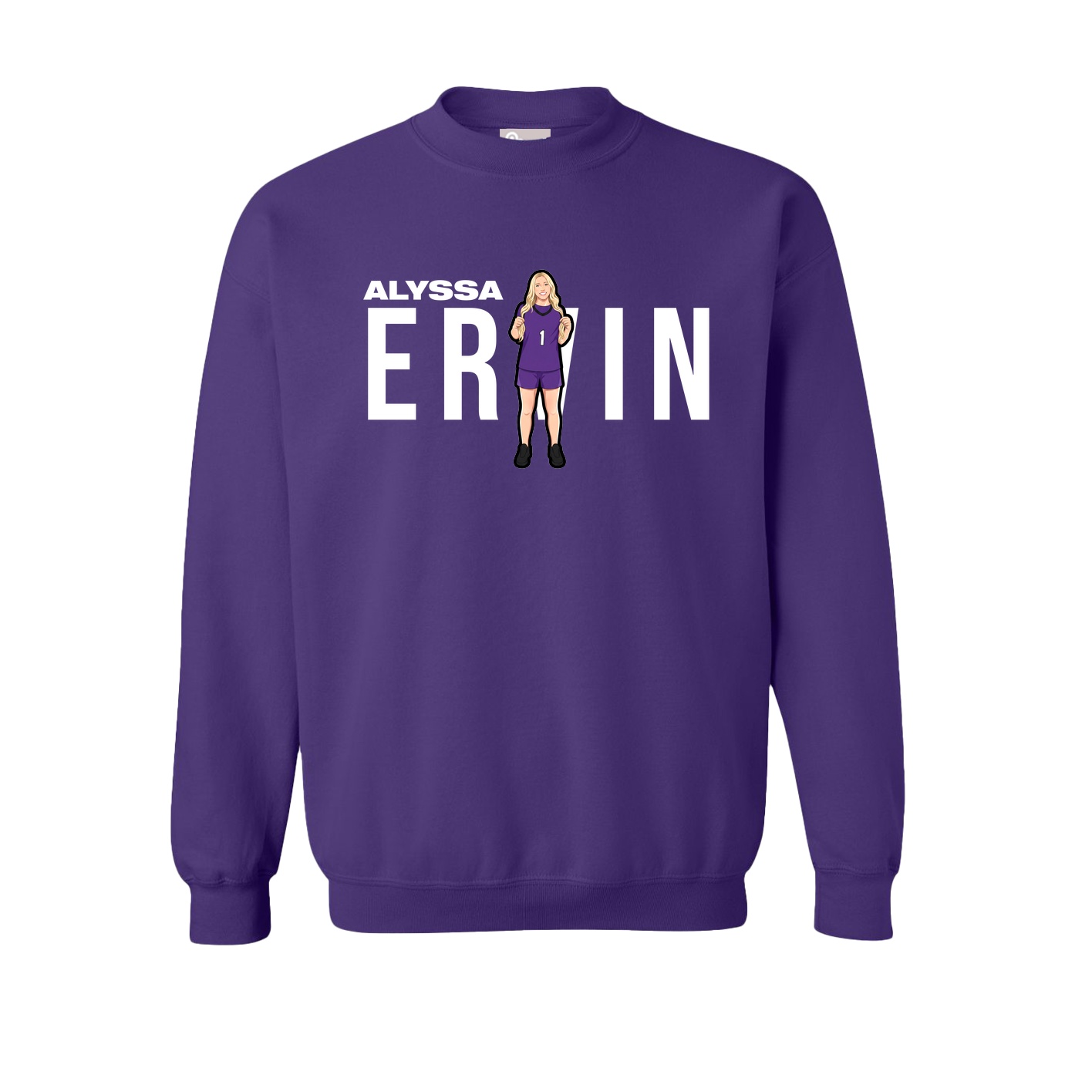 Fleece Crew — Player Name in Purple