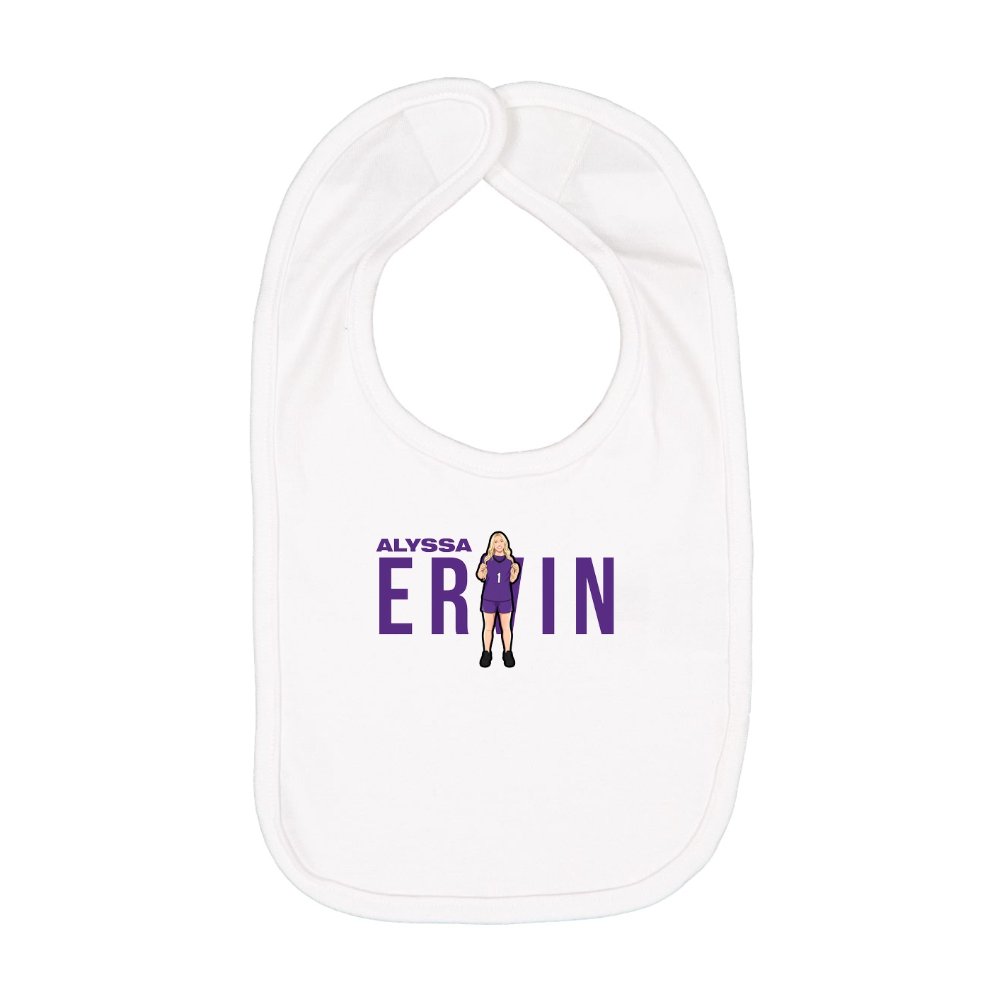 Infant Bib — Player Name in White