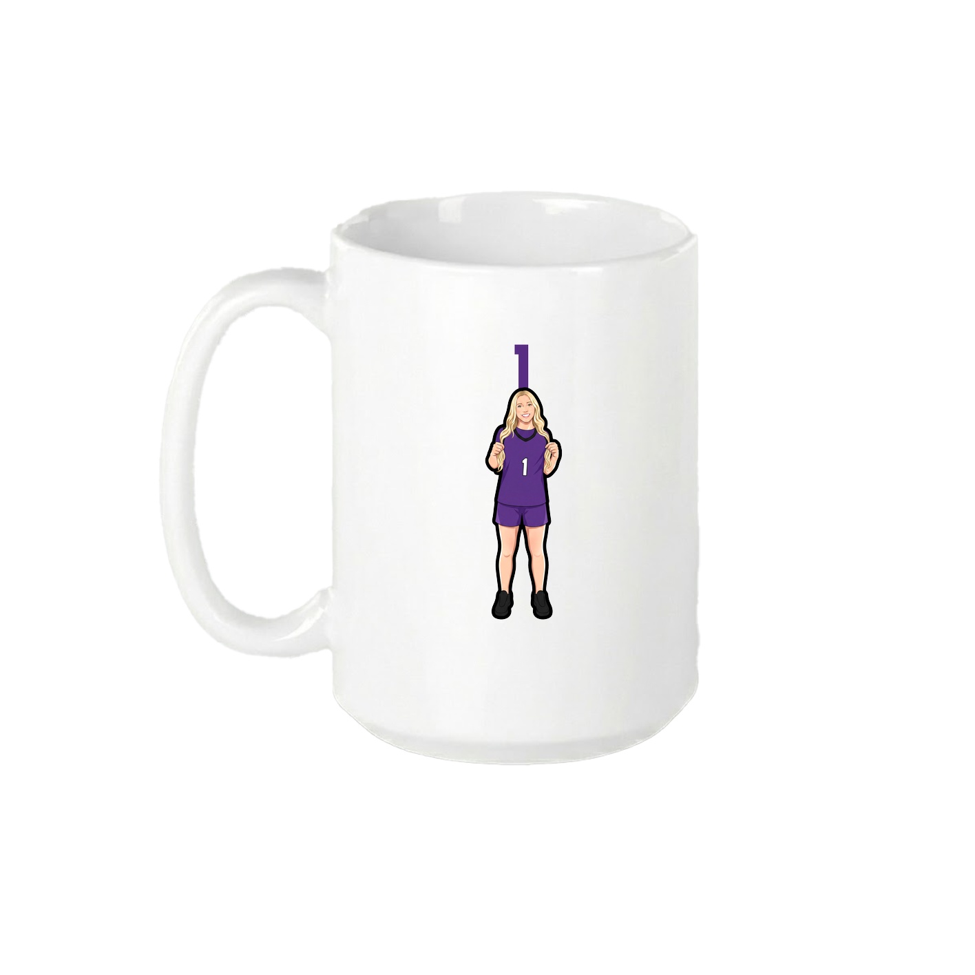 15oz Coffee Mug — Number Top in White